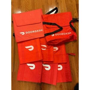 DoorDash Delivery Bag Unisex OS Red Thermal Insulated Catering Tote Lot of 9
